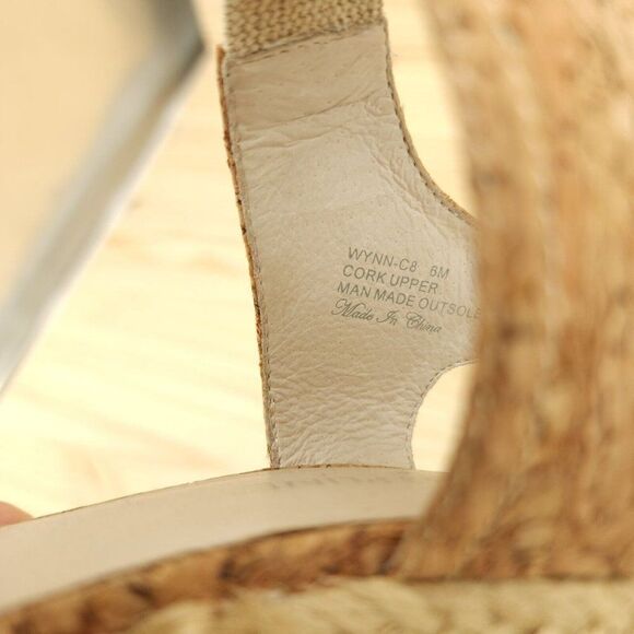 Donald Pliner Wynn Womens Cork Sandal Wedges Sz 6 Brown Chic Espadrille Open Toe - Picture 8 of 10